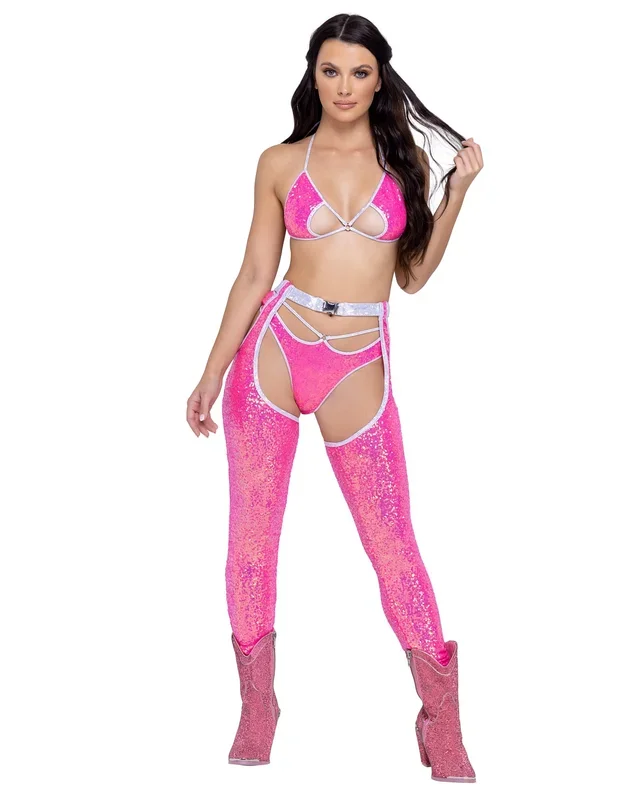 6238 – Sequin Chaps with Belt