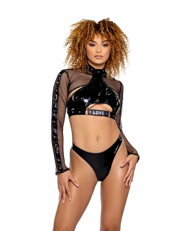 6502 – Pride Cropped Vinyl Halter Neck Top