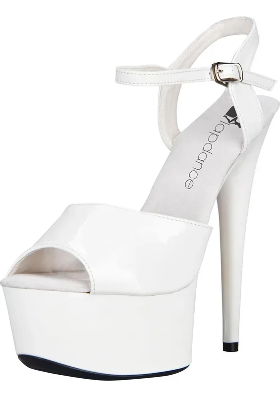 6in. White Platform Sandal with Strap
