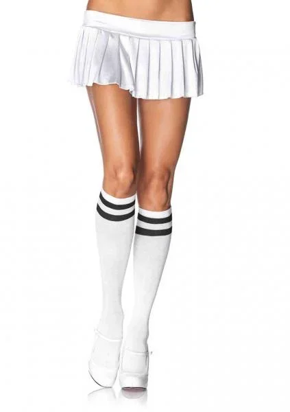 Athletic Knee Highs – White & Black – One Size