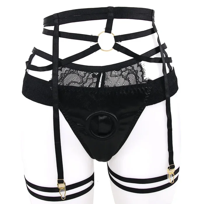Bedroom Bliss Belle Panty Harness & Garter in Large