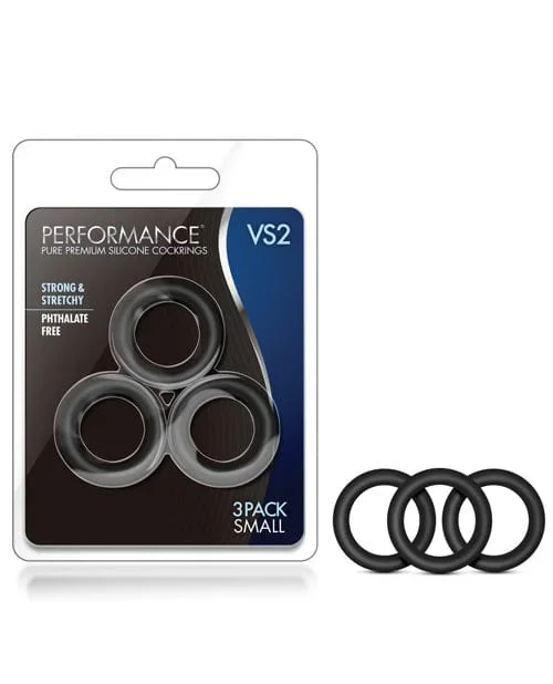 Blush Performance Vs2 Pure Premium Silicone Cockrings Small – Black