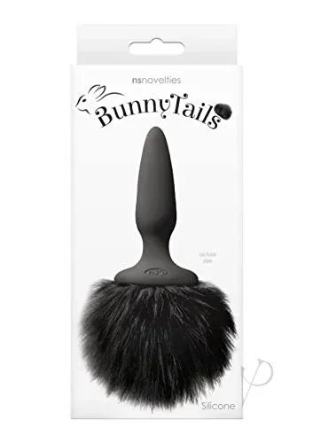 Bunny Tails Mini Black Fur