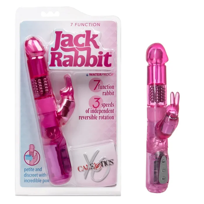 Calexotics 7-Function Jack Rabbit Vibrator With Rotating Shaft – Waterproof Vibe Sex Toys For Couples – Adult Hands Free G Spot