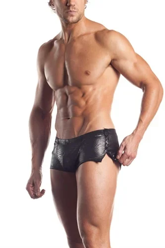 Fantasy Lingerie Sleek Short With Snap Detail Gunmetal