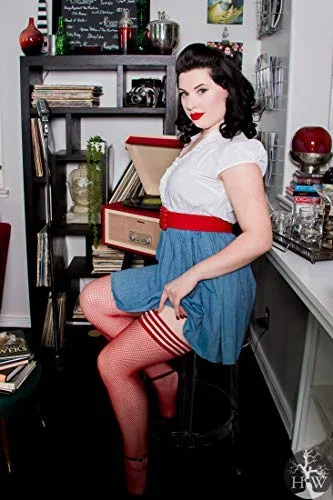 Kixies Sandra Red Fishnet Size D