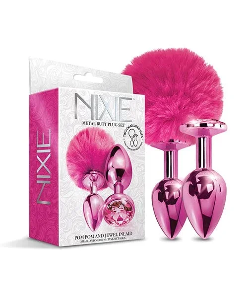 Nixie Metal Butt Plug Set Pom&Jewel Pk