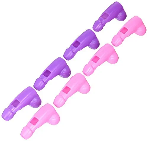 Pipedream Bachelorette Party Pecker Whistles, Purple, Pink (8 Pack)