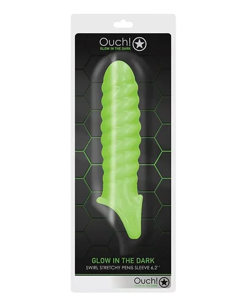 Shots Ouch Swirl Stretchy Penis Sleeve – Glow In The Dark