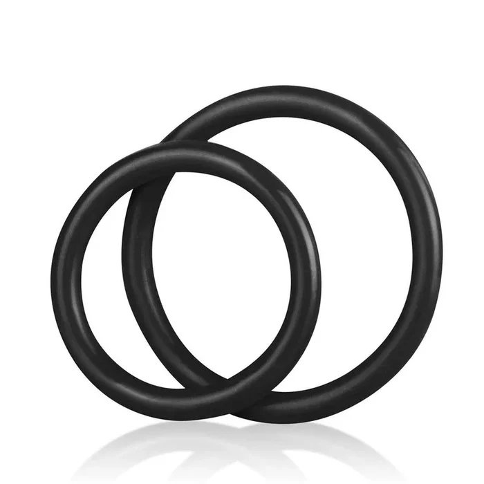 Silicone Cock Ring Set (2 Sizes) – Black