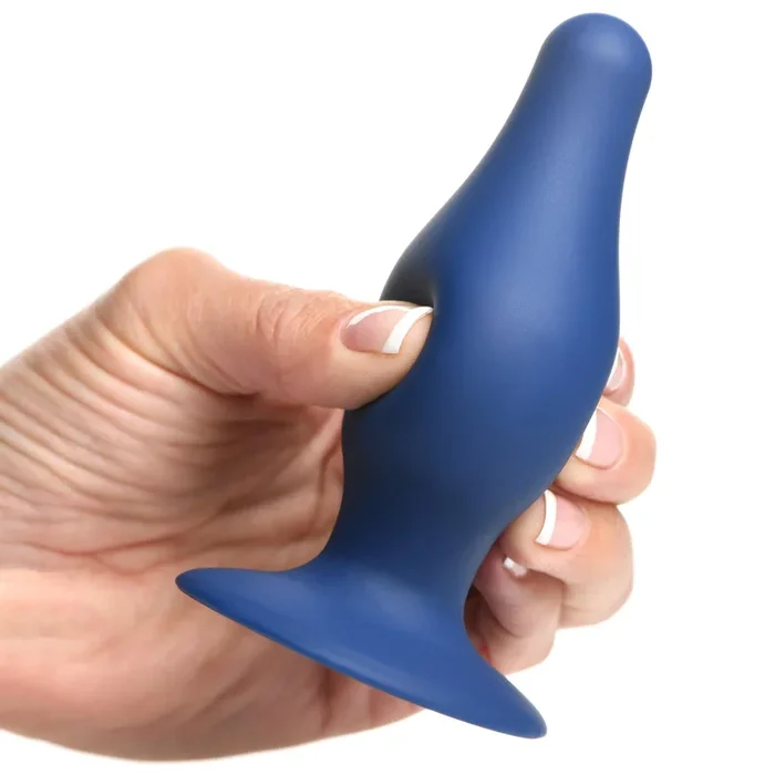 Squeeze-It Tapered Anal Plug Blue Large