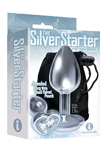 The 9’S Silver Starter Heart Plug Diamnd