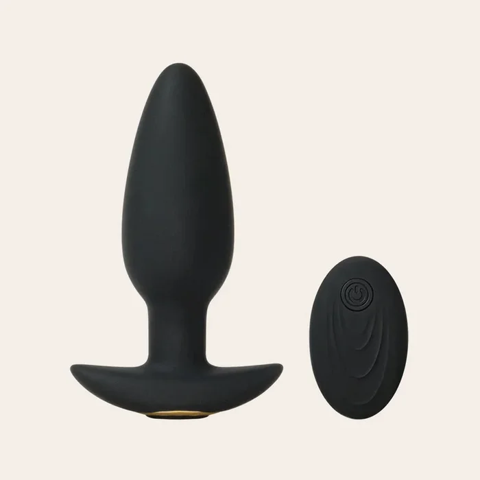 Vibrating Silicone Butt Plug with Flared Base